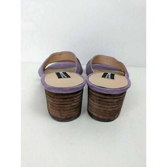 Purple strappy slip on sandals block heel low heel Design lab size 7.5 - Picture 5 of 8